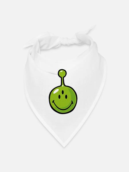Smiley Alien - Bandana Dreieckstuch - Weiß