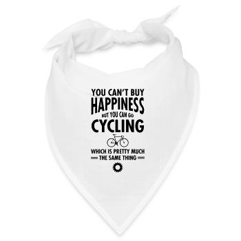 You Can't Buy Happiness - But You Can Go Cycling - Bandana Dreieckstuch - Weiß - Vorne