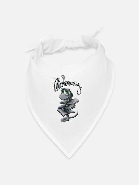 Der Bücherwurm - Bandana Dreieckstuch - Weiß