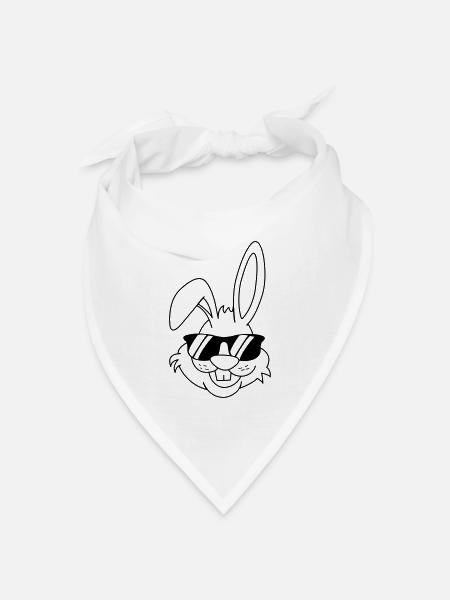 hase - Bandana Dreieckstuch - Weiß