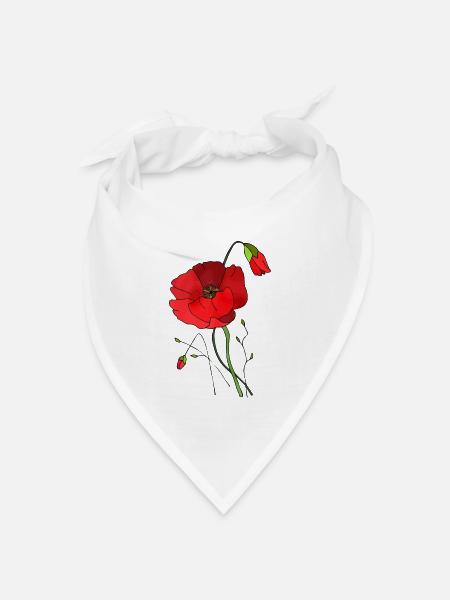 Blume - Bandana Dreieckstuch - Weiß