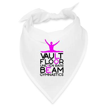 Vault Floor Uneven Bars Beam Gymnastics - Bandana Dreieckstuch - Weiß - Vorne