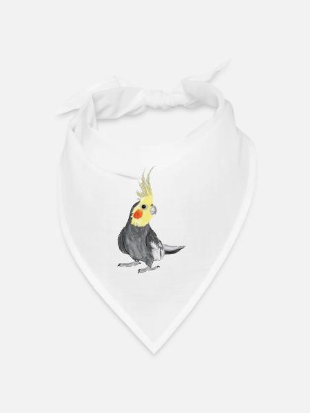 Nymphensittich / Cockatiel I - Bandana Dreieckstuch - Weiß