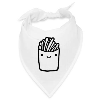 Süßes Gesicht Pommes - Bandana Dreieckstuch - Weiß - Vorne