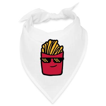 Cool Pommes Frites - Bandana Dreieckstuch - Weiß - Vorne