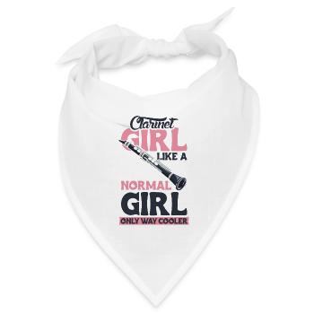 Clarinet Girl Klarinette Musikerin Geschenk - Bandana Dreieckstuch - Weiß - Vorne