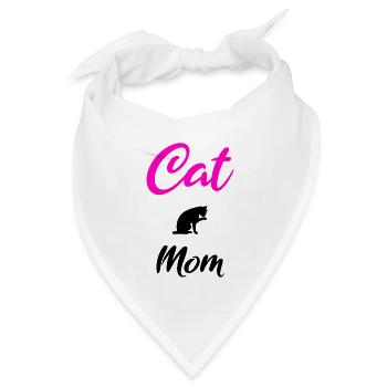 Cat Mom Geschenk black - Bandana Dreieckstuch - Weiß - Vorne