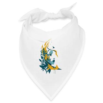 Wüstenportrait Blattkranz - Bandana Dreieckstuch - Weiß - Vorne