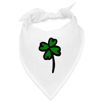 Kleeblatt - Bandana Dreieckstuch - Weiß - Vorne