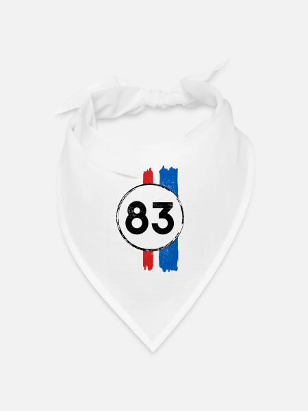 Jahrgang 83 Geschenkidee - Bandana Dreieckstuch - Weiß