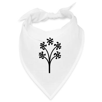 Blume mit Stiel - Bandana Dreieckstuch - Weiß - Vorne