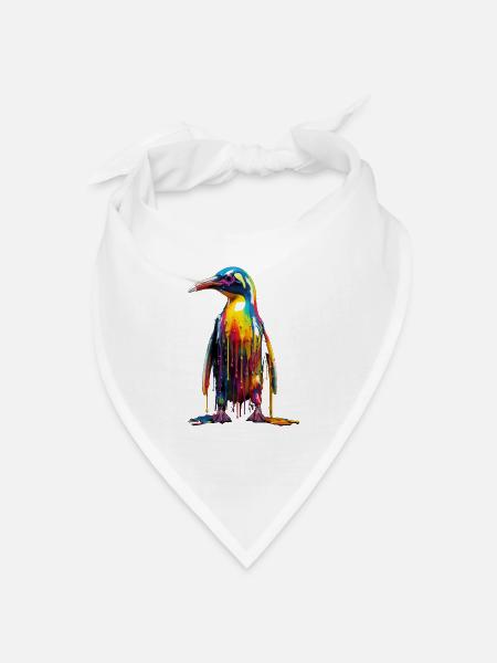 Rainbow Penguin - Bandana Dreieckstuch - Weiß