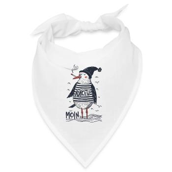 Moin Möwe Matrose Kapitän Seemann Nordsee Ostsee - Bandana Dreieckstuch - Weiß - Vorne