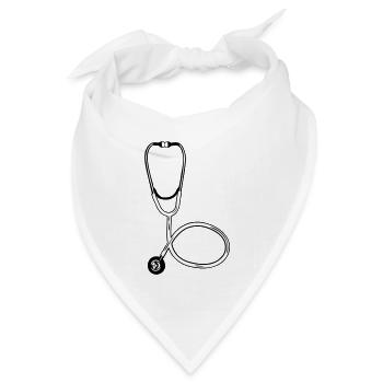Arzt-Stethoskop-Symbol Medizinisches Fachwissen hören - Bandana Dreieckstuch - Weiß - Vorne