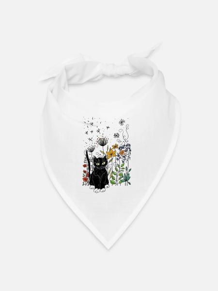 Katze - Bandana Dreieckstuch - Weiß