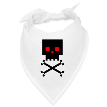 Quadratischer Kopf - Bandana Dreieckstuch - Weiß - Vorne