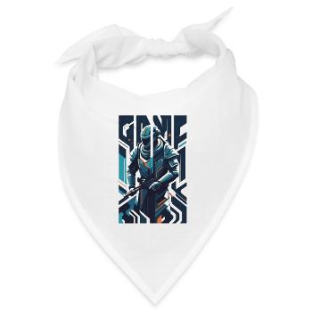 Cyber-Soldat - Bandana Dreieckstuch - Weiß - Vorne