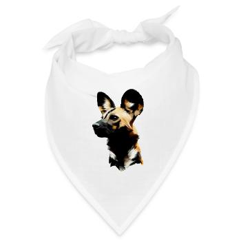 Afrikanischer Wildhund - Bandana Dreieckstuch - Weiß - Vorne