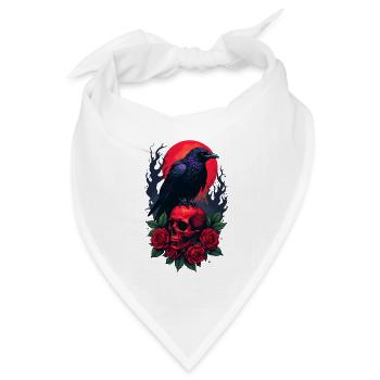 Majestätische Krähe - Bandana Dreieckstuch - Weiß - Vorne
