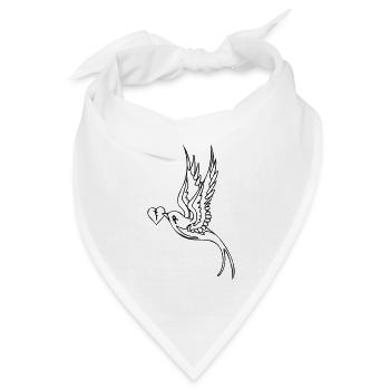 Vogel - Bandana Dreieckstuch - Weiß - Vorne