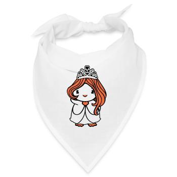 Vogel Prinzessin Königin Dame Frau Kleid Krone süß - Bandana Dreieckstuch - Weiß - Vorne