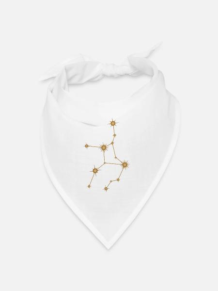 Sternbild Jungfrau Sternzeichen Sternzeichen Golden - Bandana Dreieckstuch - Weiß