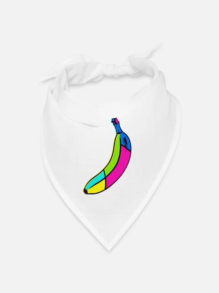 Neon Banane Pop Art Design - Bandana Dreieckstuch - Weiß