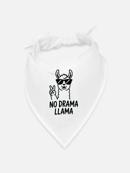 Kein Drama Lama-Friedenszeichen - Bandana Dreieckstuch - Weiß