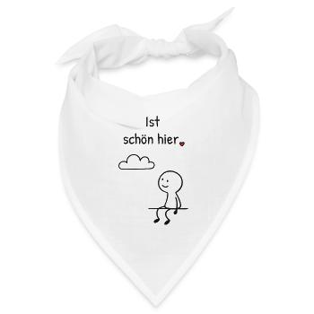 Ist schön hier. – minimalistische Figur mit Herz - Bandana Dreieckstuch - Weiß - Vorne