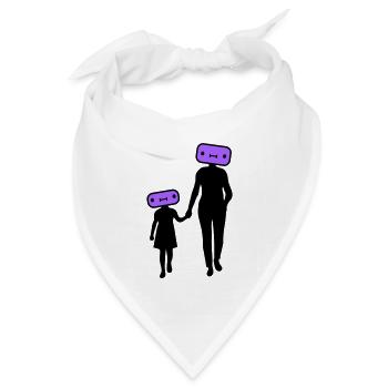 Familie Silhouette Liebe Kinder Eltern Mama Papa - Bandana Dreieckstuch - Weiß - Vorne