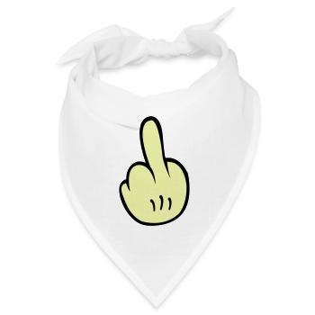 Mittelfinger Comic - Bandana Dreieckstuch - Weiß - Vorne