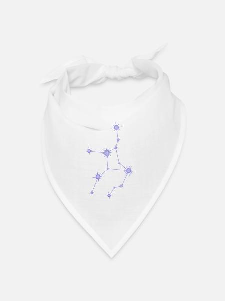 Jungfrau-Stern Sternbild Sternzeichen Lila - Bandana Dreieckstuch - Weiß