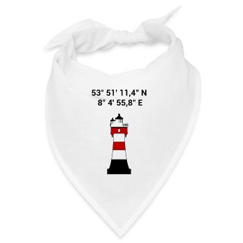 Leuchtturm Roter Sand Seefahrt Segeln Nordsee - Bandana Dreieckstuch - Weiß - Vorne