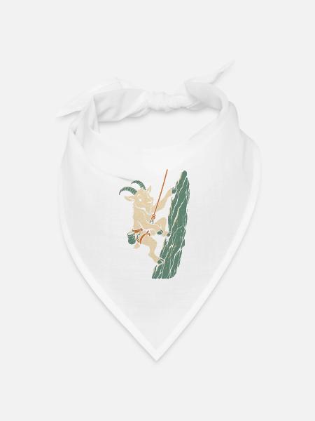 Klettern Ziege an der Felswand Kletterer Herren - Bandana Dreieckstuch - Weiß