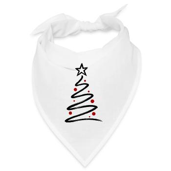 Minimal Christmas Tree 🎄 - Bandana Dreieckstuch - Weiß - Vorne