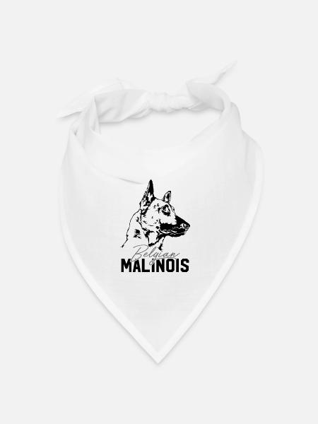 BELGIAN MALINOIS Hunde Hund Gebrauchshund Wilsigns - Bandana Dreieckstuch - Weiß