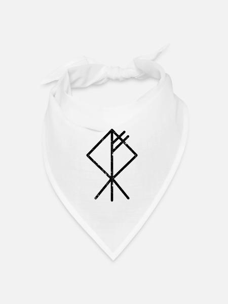 Wolf Wikinger Rune Symbol Glyphe Geschenk Ideen - Bandana Dreieckstuch - Weiß