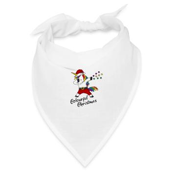 Weihnachten Einhorn colourful christmas Geschenk - Bandana Dreieckstuch - Weiß - Vorne