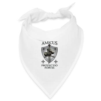 Kreuzfahrer + Amicus Protectio Fortis - Bandana Dreieckstuch - Weiß - Vorne