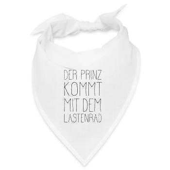 Der Prinz kommt mit dem Lastenrad - Bandana Dreieckstuch - Weiß - Vorne