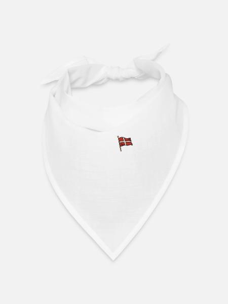 Dänemark Fahne Dänische Flagge Danmark Denmark - Bandana Dreieckstuch - Weiß