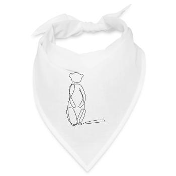 Erdmännchen One Line Art Motiv - Bandana Dreieckstuch - Weiß - Vorne