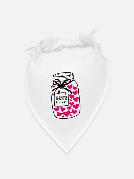 Einmachglas voll Liebe - Bandana Dreieckstuch - Weiß