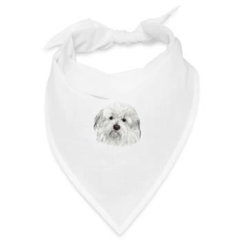 Coton-de-Tulear - Bandana Dreieckstuch - Weiß - Vorne