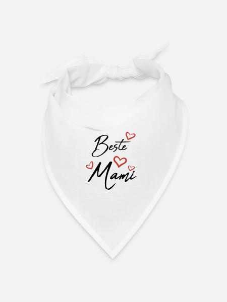 Beste Mami - Bandana Dreieckstuch - Weiß