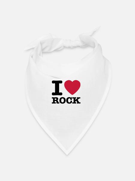 i love rock / I heart rock - Bandana Dreieckstuch - Weiß