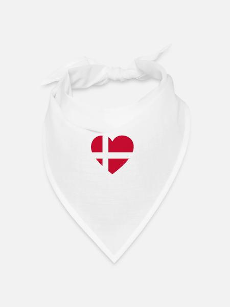 Love Liebe geschenk denmark daenemark - Bandana Dreieckstuch - Weiß