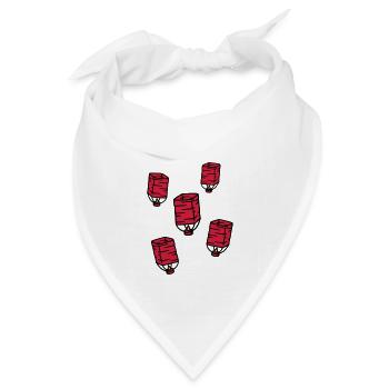 Himmelslaterne Chinesisches Lampion Sky lantern - Bandana Dreieckstuch - Weiß - Vorne