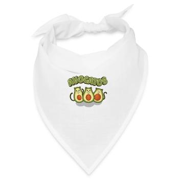 Katzenliebe > AvoGatos - Lustige Avocado Katzen - Bandana Dreieckstuch - Weiß - Vorne