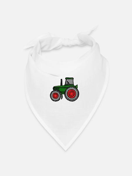 Traktor - Bandana Dreieckstuch - Weiß